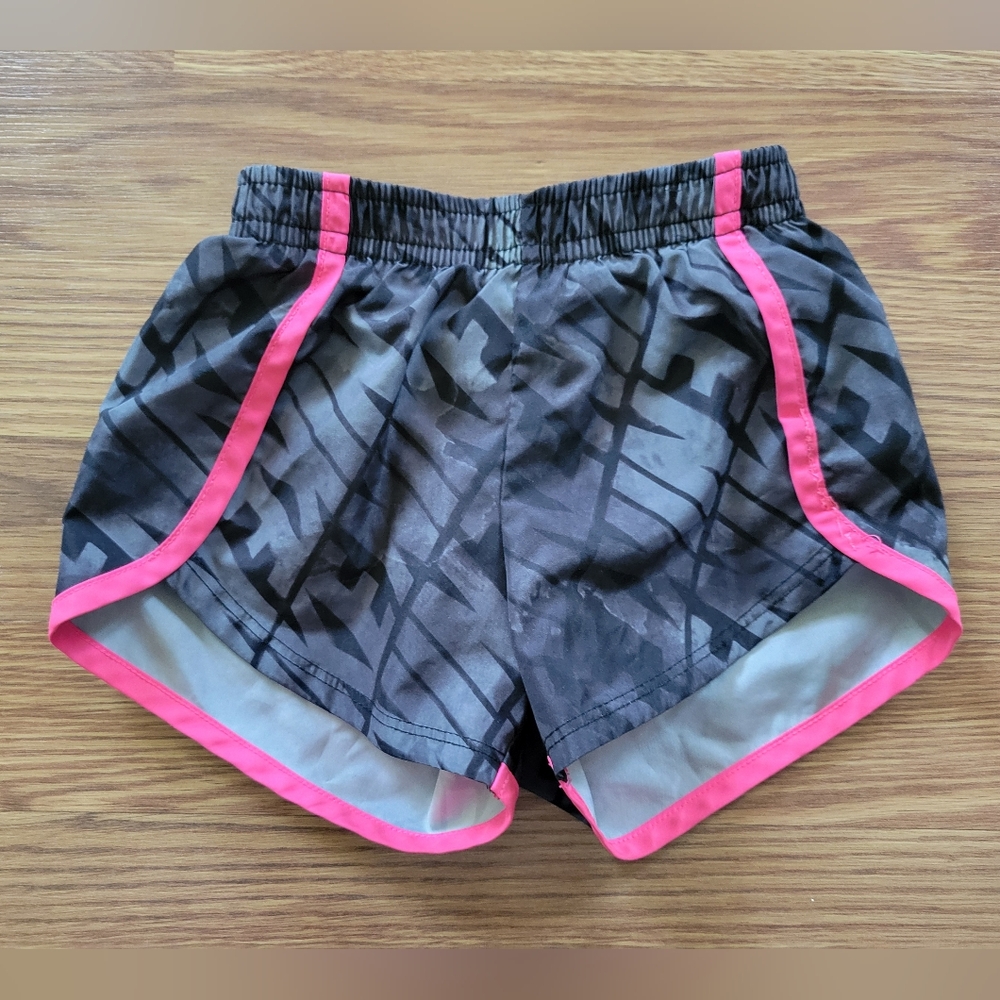 Nike Dri-FIT Toddler Girls Shorts Size 2T Gray Pink Trim Active Running Sports
